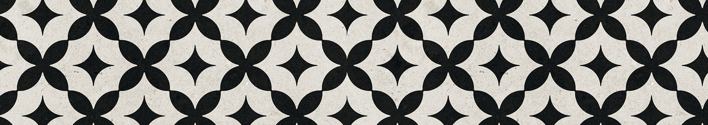 black patterned tiles
