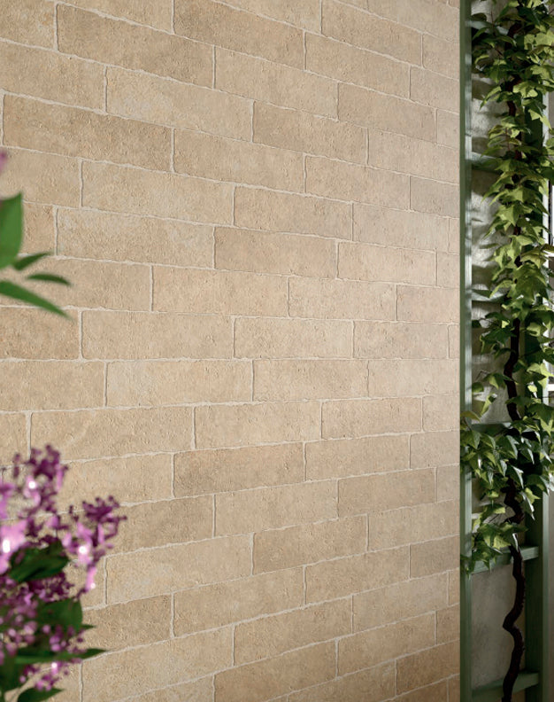 Alnwick Beige Rustic Edge Porcelain Brick Tiles