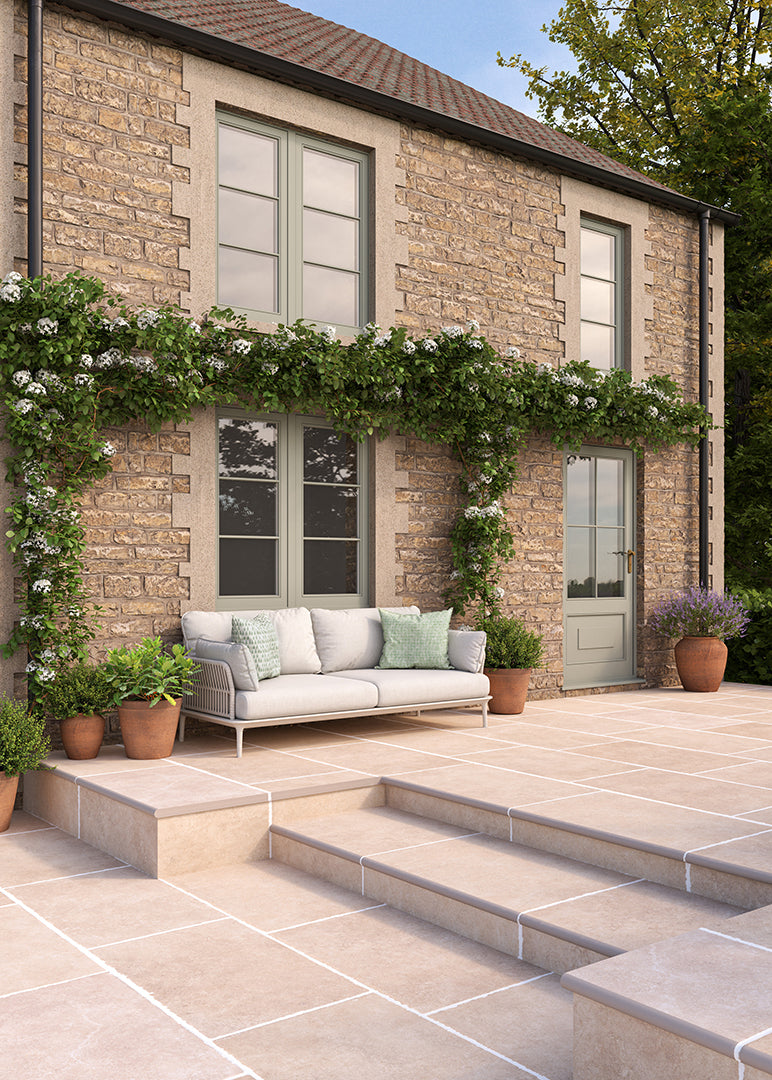 Alnwick Beige Stone Effect Porcelain Paving