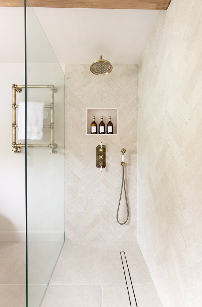 Alnwick Ivory Distressed Edge Porcelain Brick Tiles