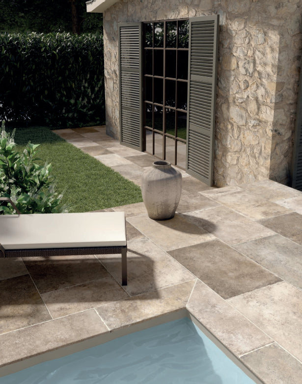 Bayonne Blend Rustique Stone Effect Porcelain Pavers