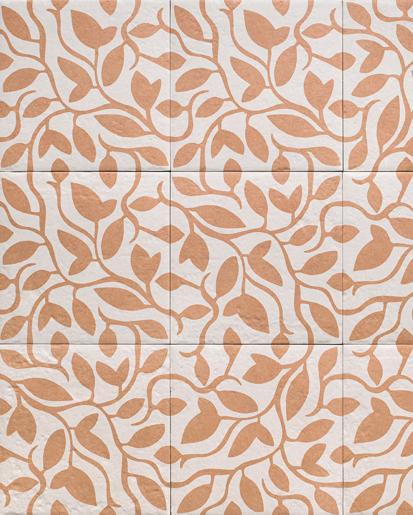 Botanical Coral Decorative Patterned Tiles - Second Selection