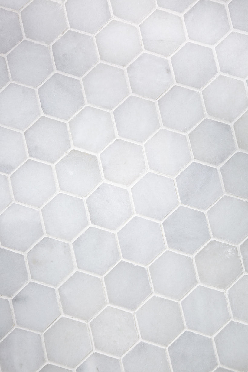 Carrara Bianco Honed Marble Hexagon Mosaic