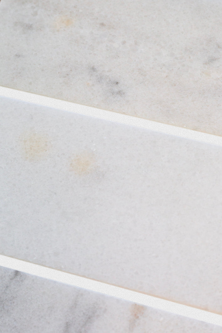 Carrara Bianco Honed Marble Metro Tiles