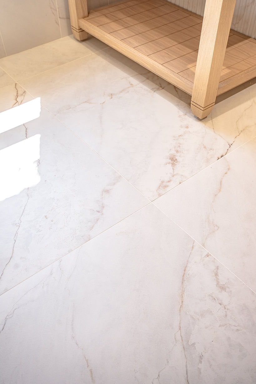 Carrara Rosa Pink Shaped Marble Effect Tiles