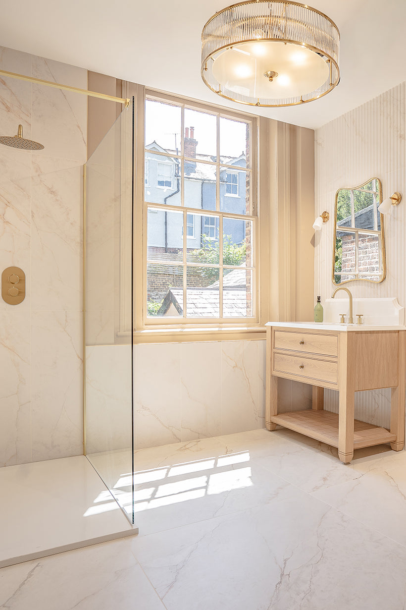 Carrara Rosa Pink Shaped Marble Effect Tiles