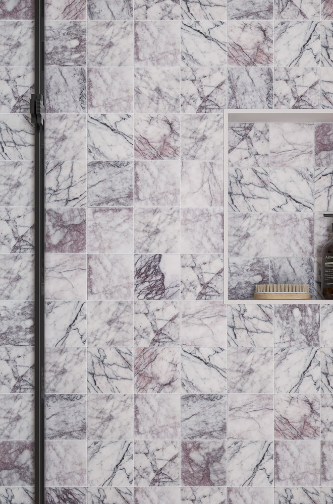 Carrara Viola Dusk Tumbled Marble Tiles
