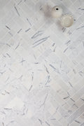 Carrara Viola Honed Marble Herringbone Metro