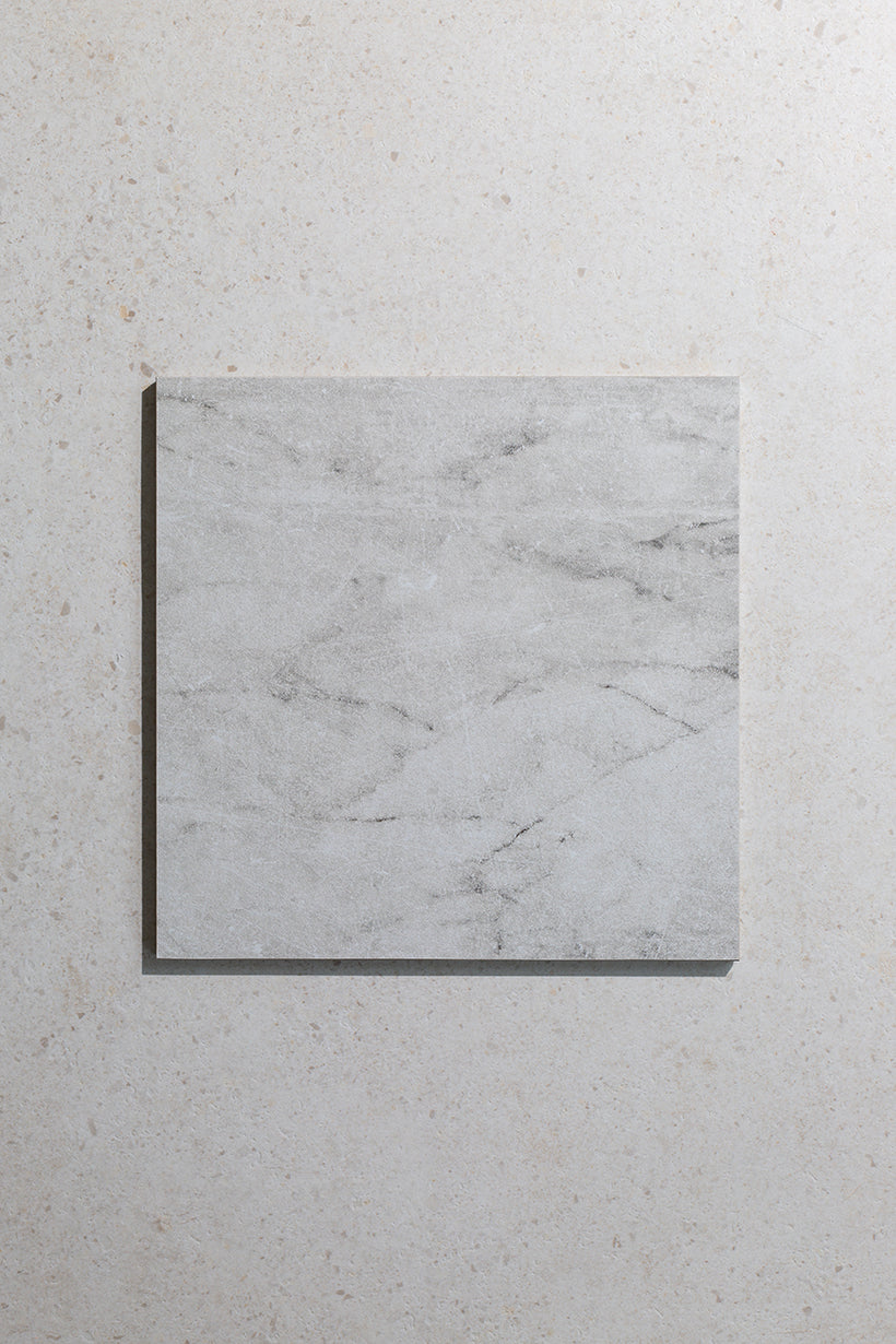 Chalfont Antiqued Red and White Marble Effect Chequerboard