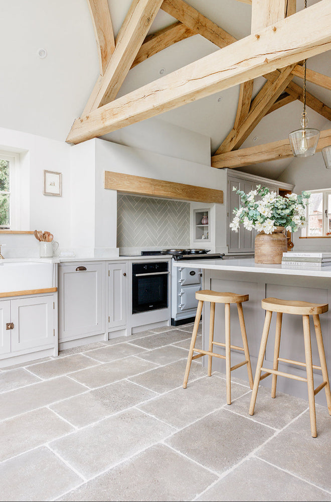 Clermont Gris® Aged Tumbled Limestone Tiles