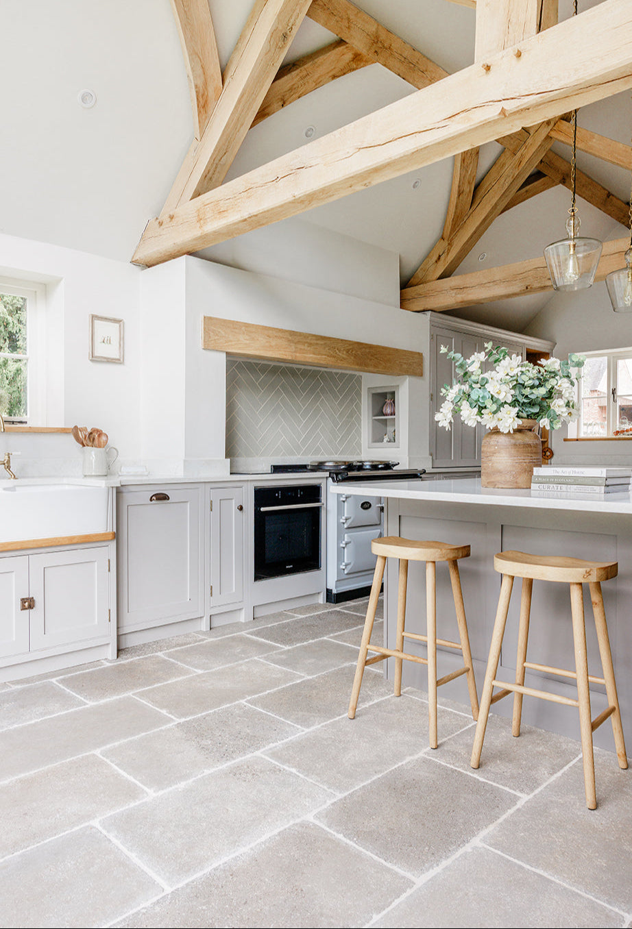 Clermont Gris® Aged Tumbled Limestone Tiles