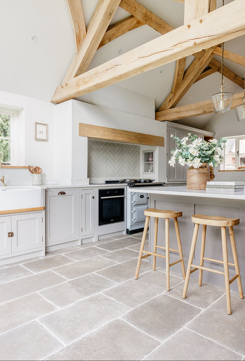 Clermont Gris® Aged Tumbled Limestone Tiles