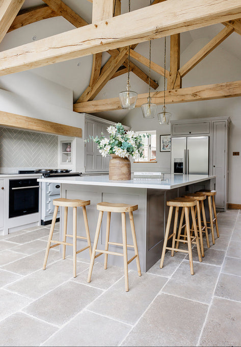 Clermont Gris® Aged Tumbled Limestone Tiles