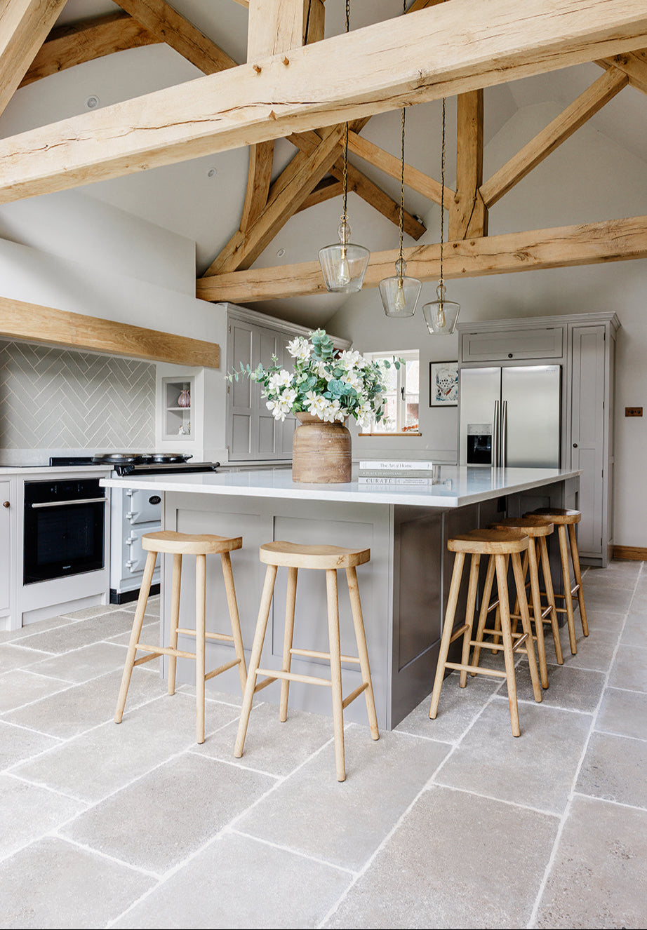 Clermont Gris® Aged Tumbled Limestone Tiles