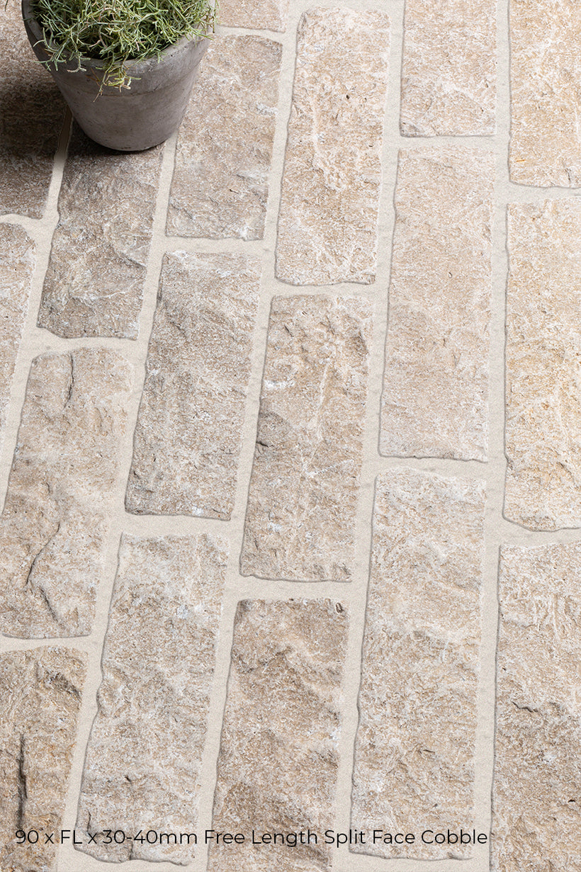 Dijon Seasoned Limestone Cobbles