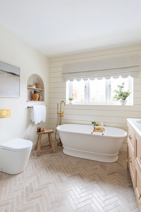 Herringbone Bathroom Floor Tiles Bathroom Renovation With Herringbone