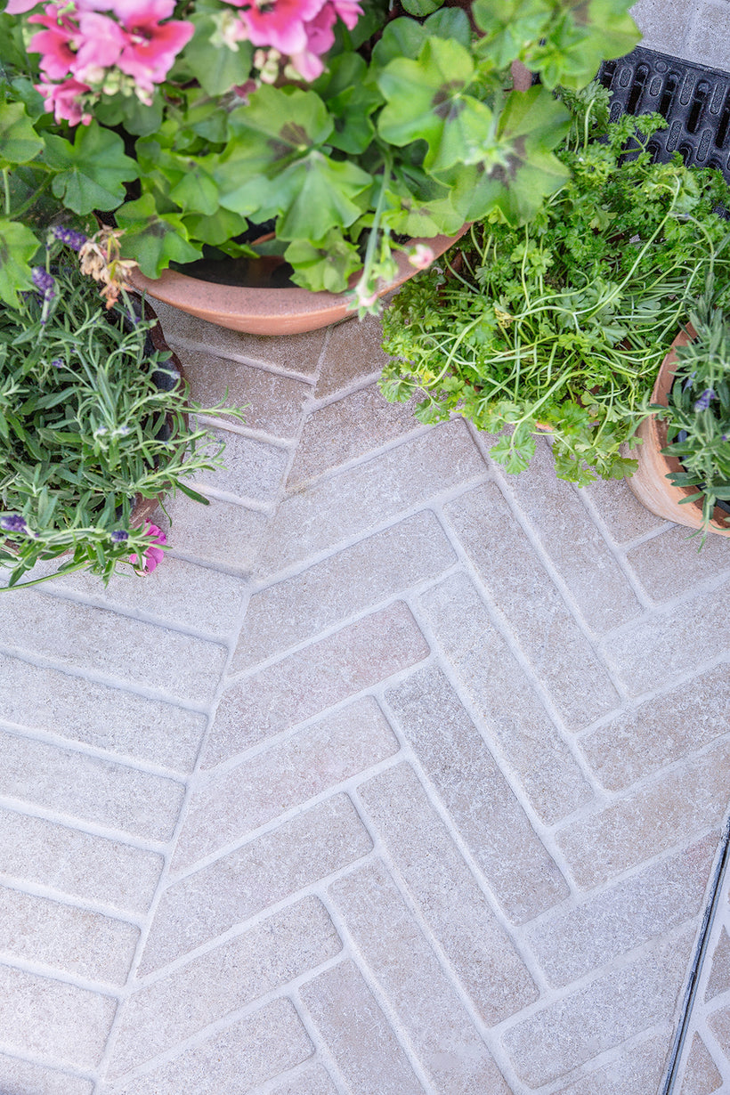 Dijon Tumbled Herringbone Paving Cobbles