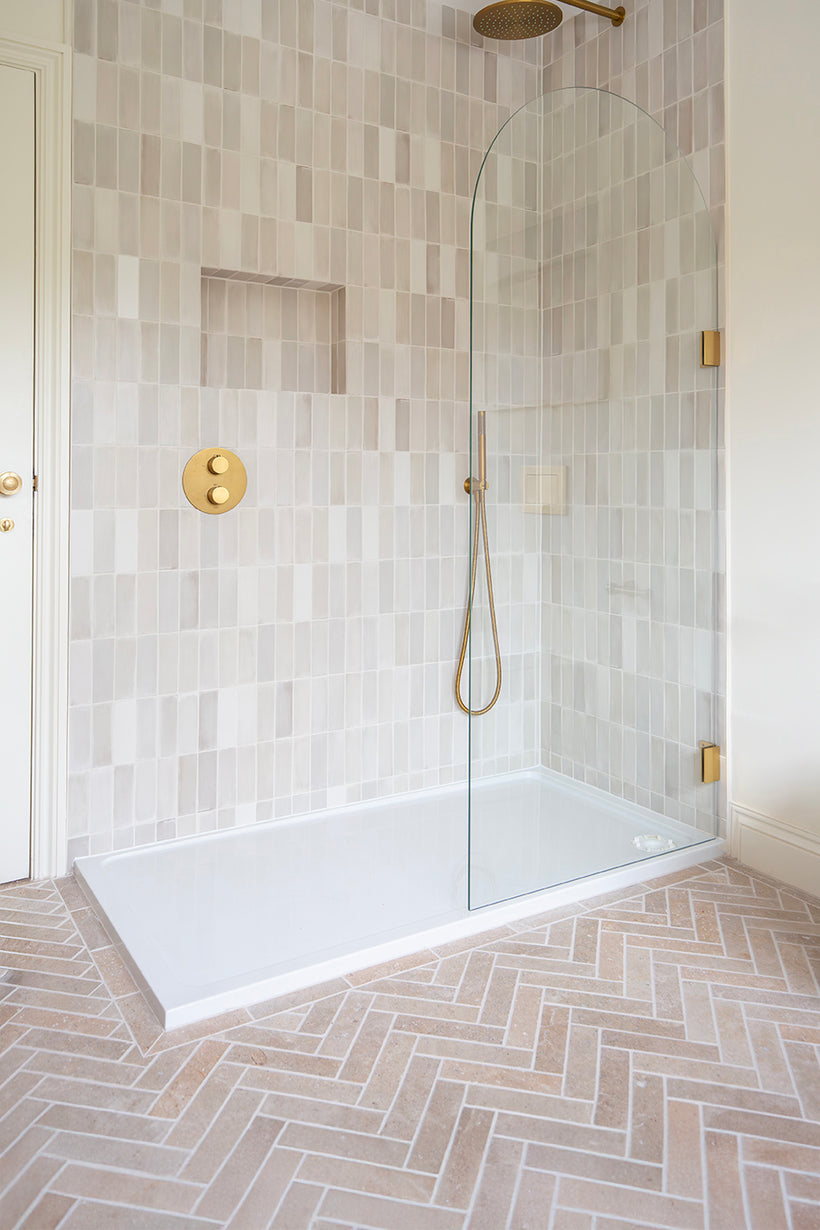 Dijon Tumbled Herringbone Tiling