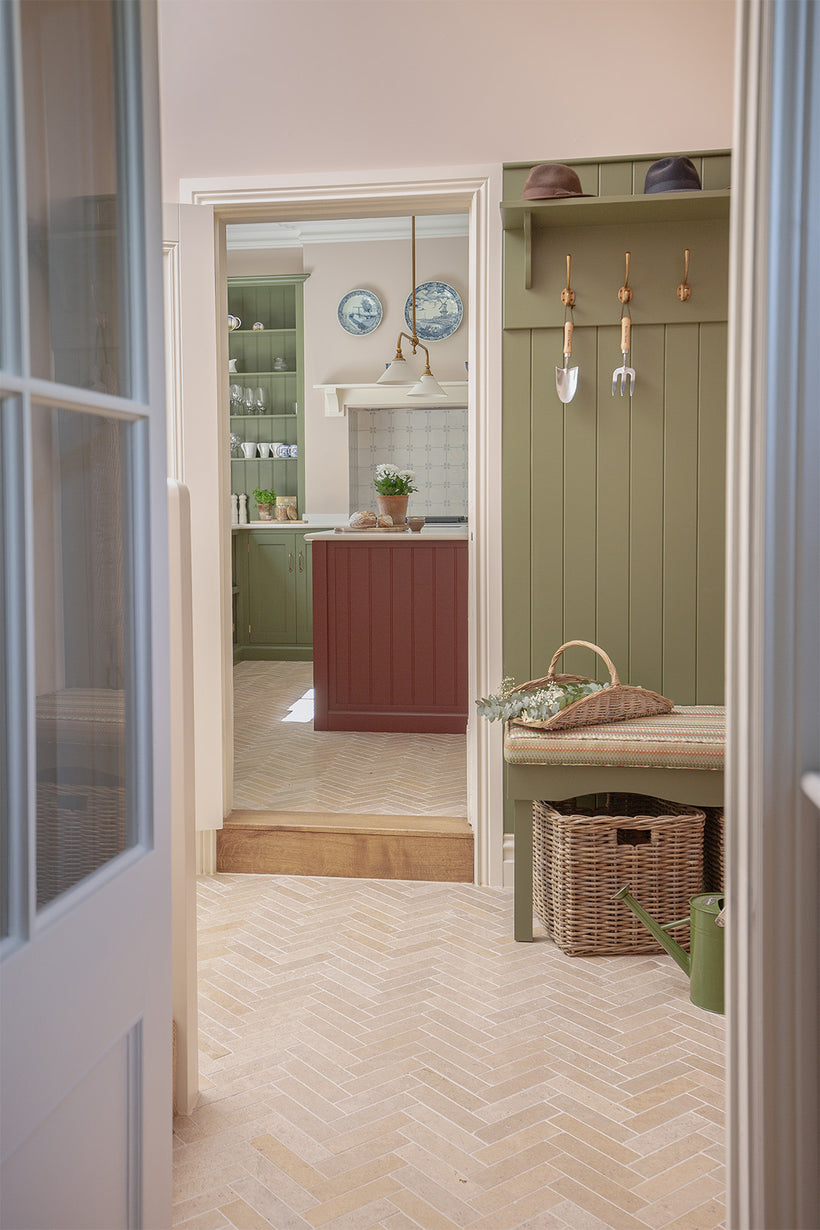 Dijon Tumbled Herringbone Tiles