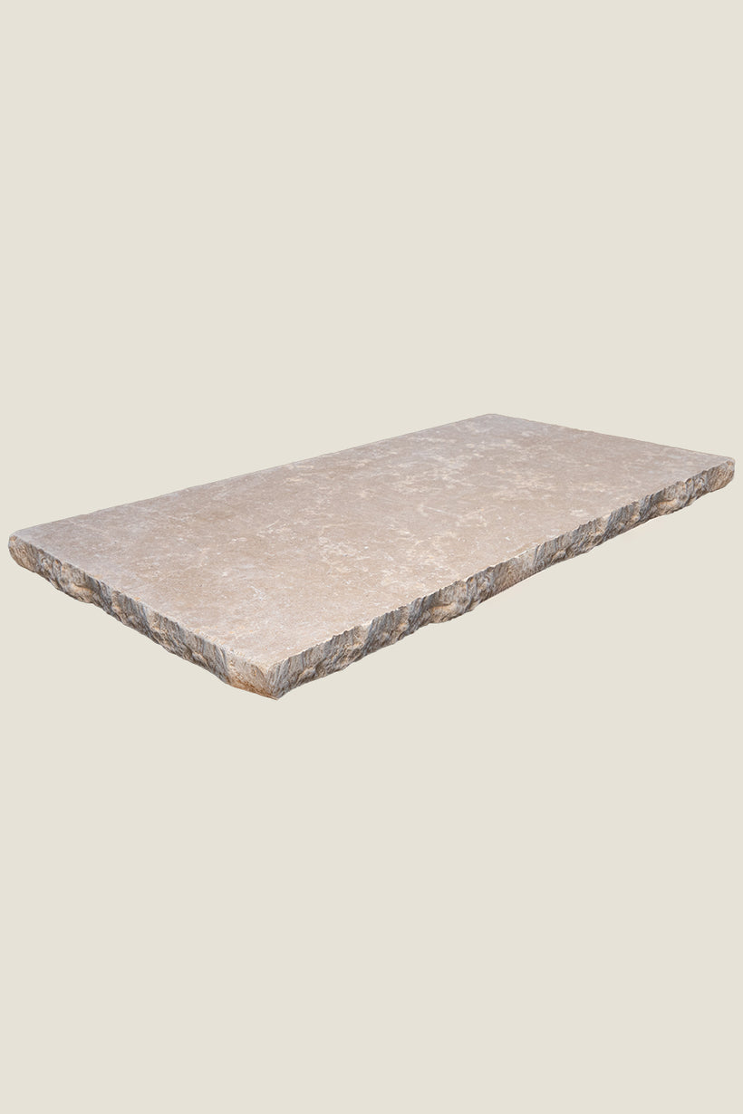 Dijon Tumbled Limestone Rustic Edge Step