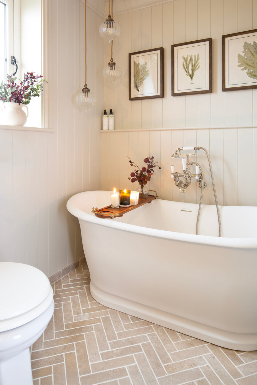 Dijon Tumbled Herringbone Tiles