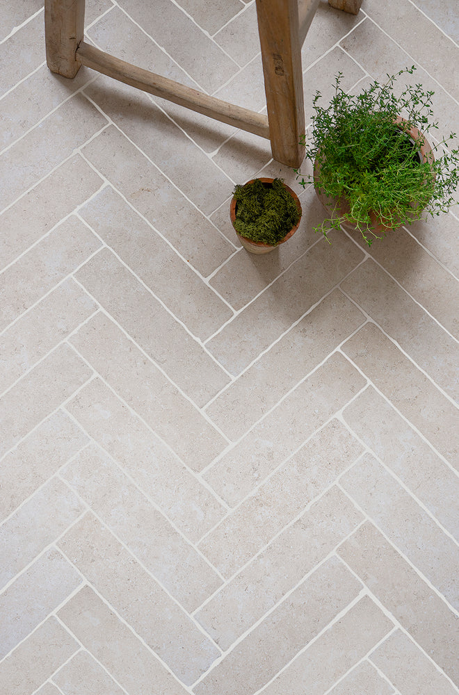 Dijon Rendition® by QS Stone Effect Porcelain Herringbone Cobbles
