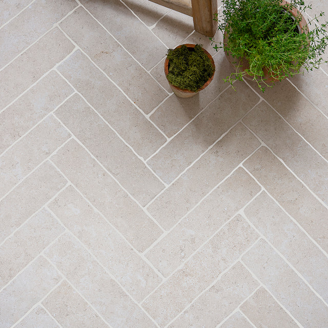 Dijon Rendition® by QS Stone Effect Porcelain Herringbone Cobbles