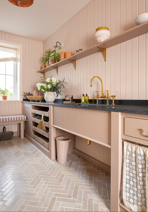 Dijon Tumbled Herringbone Tiles