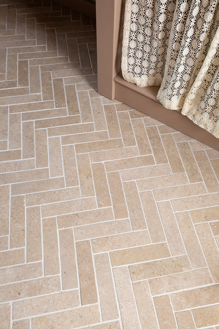 Dijon Tumbled Herringbone Tiles