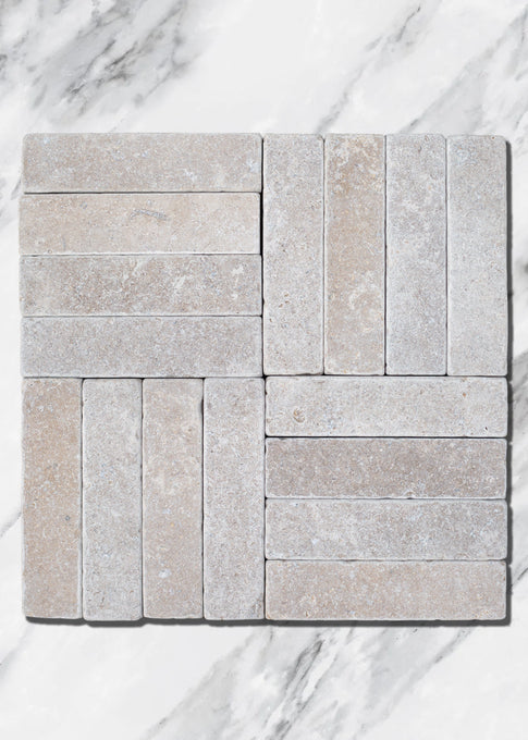 Dijon Tumbled Herringbone Tiles
