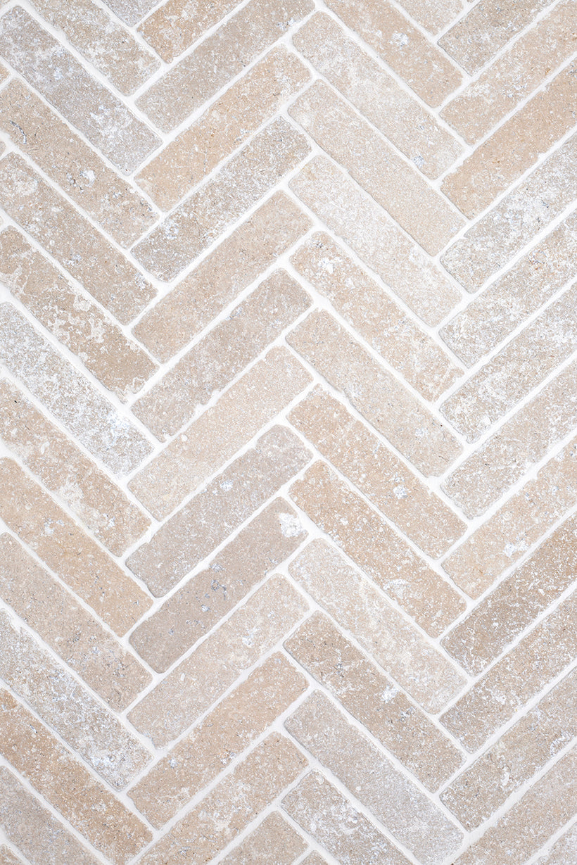 Dijon Tumbled Herringbone Tiles
