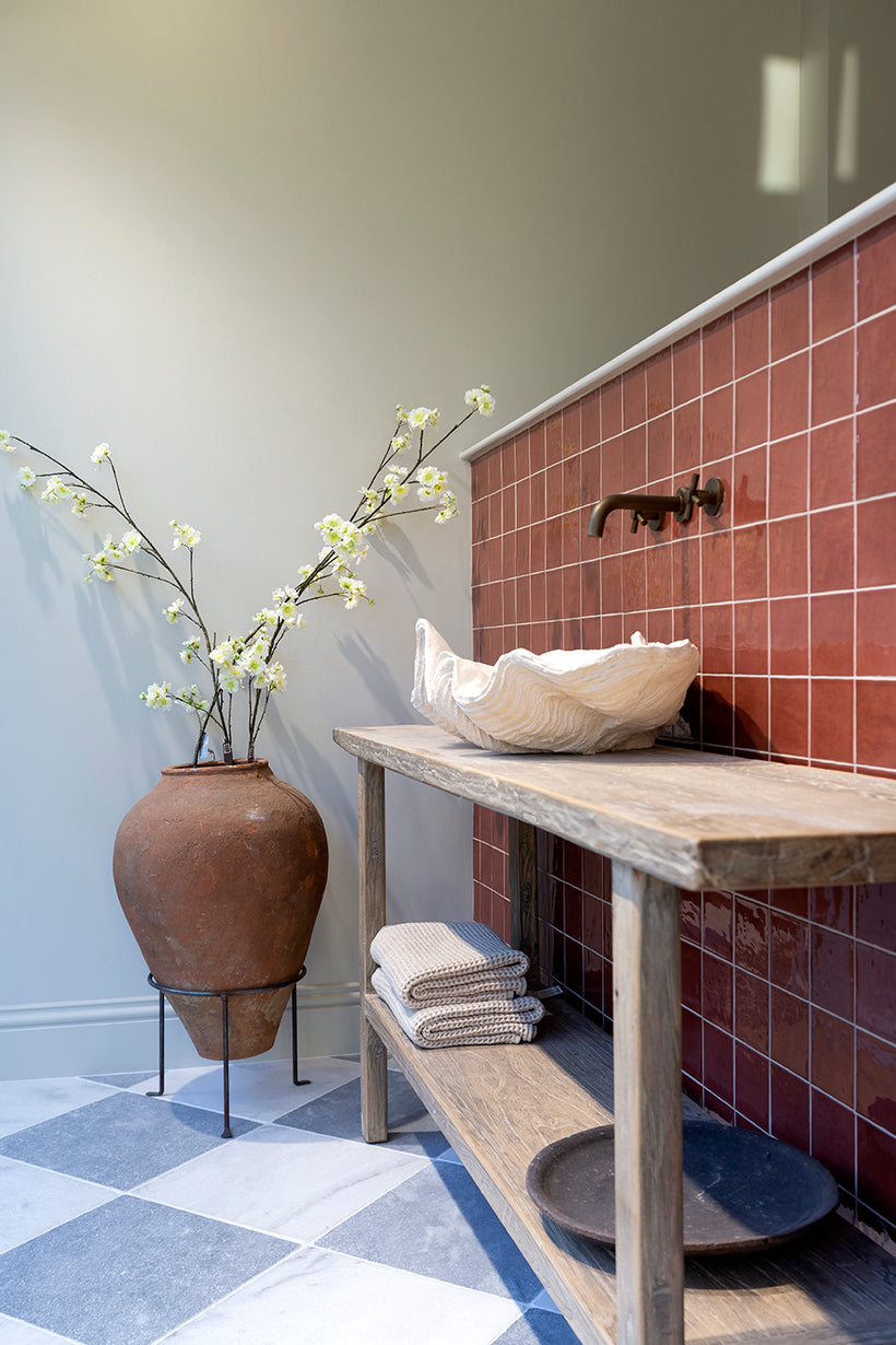 Farini Cinnamon Glazed Square Decorative Tiles