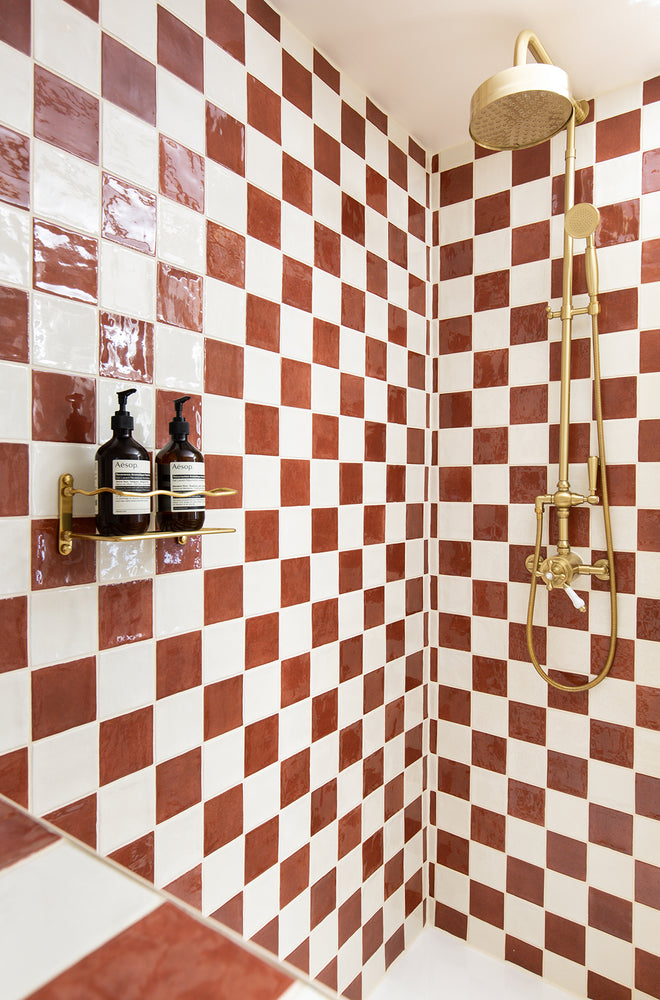 Farini Cinnamon Glazed Square Decorative Tiles