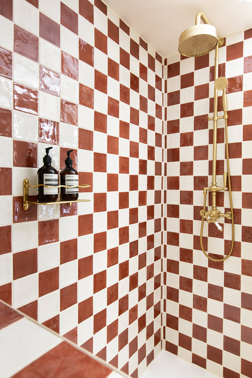 Farini Cinnamon Glazed Square Decorative Tiles