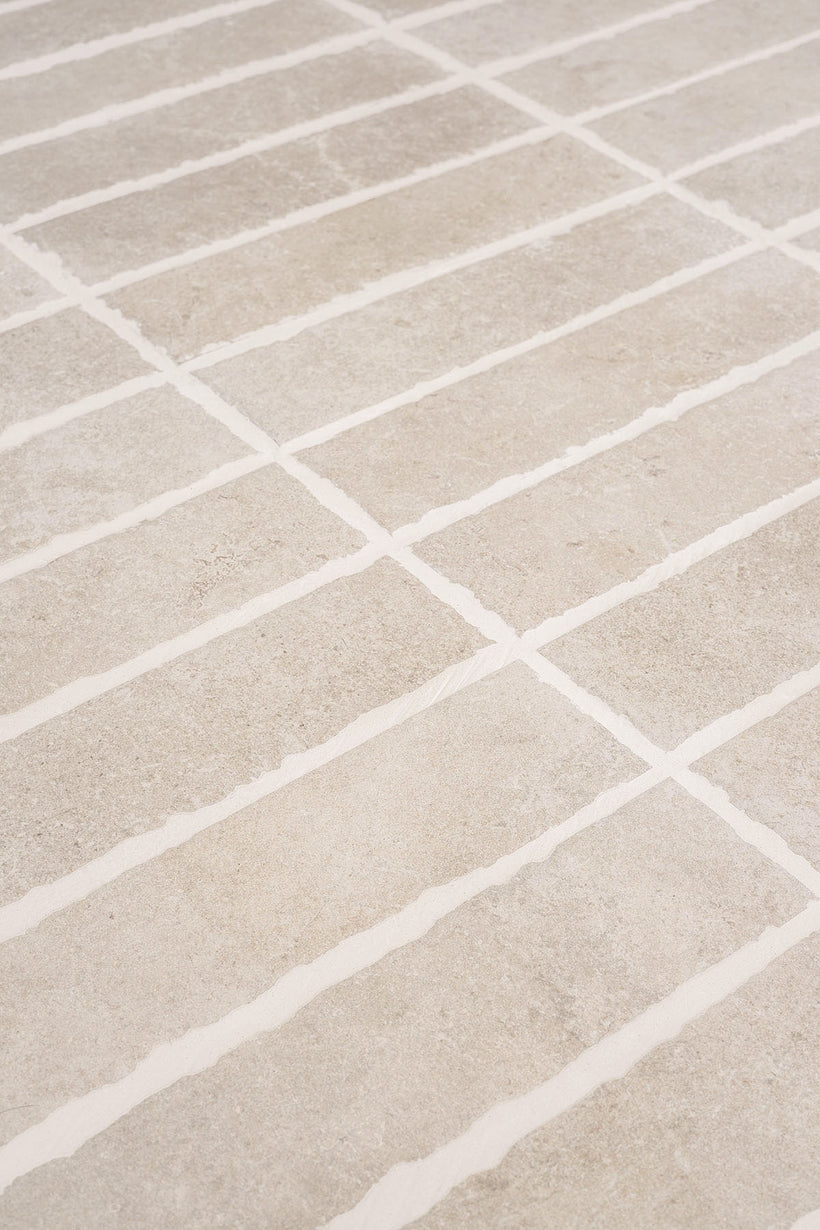 Hambleton Ivory Tumbled Edge Porcelain Herringbone Cobbles