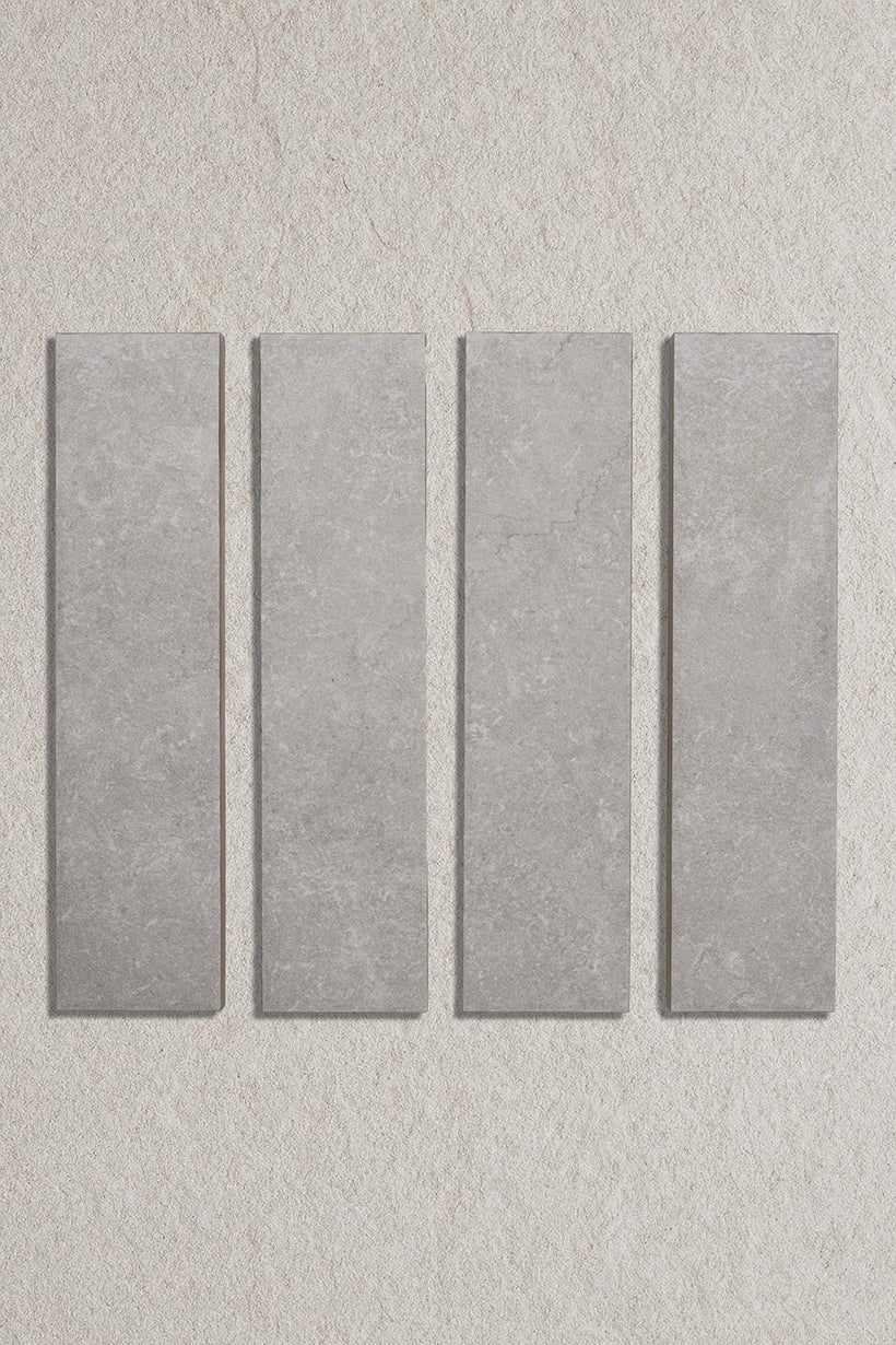 Hambleton Grey Tumbled Edge Porcelain Herringbone Cobbles