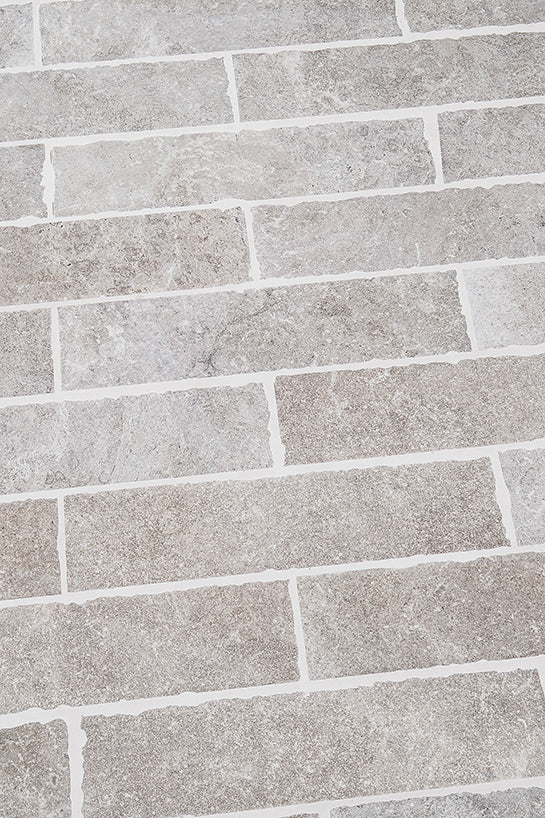 Hambleton Taupe Tumbled Edge Porcelain Herringbone Cobbles
