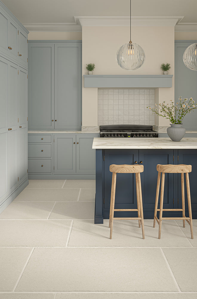 Hermitage White Stone Effect Porcelain Tiles