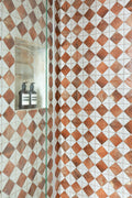 Julieta Autumn Red Chequered Tiles