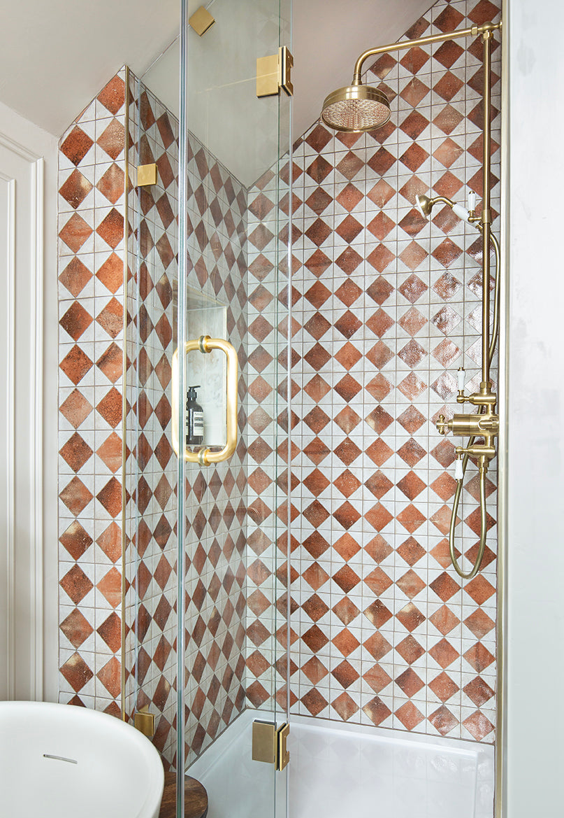 Julieta Autumn Red Chequered Tiles