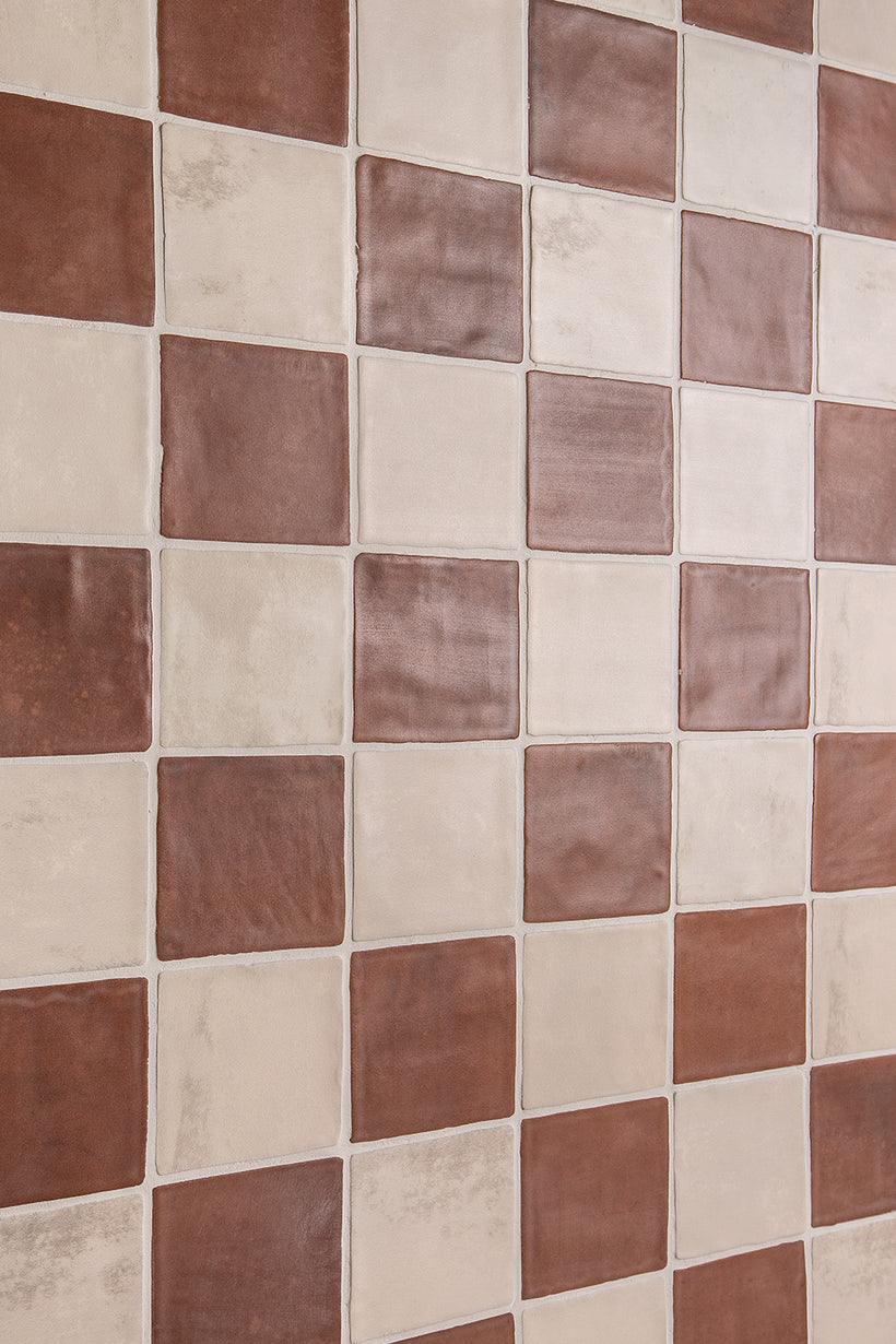 Kasbah Burgundy & Natural Chequerboard