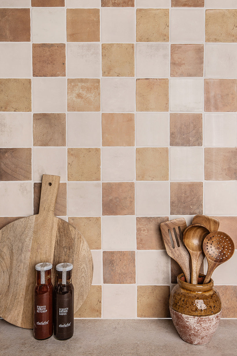Kasbah Terracotta & Natural Chequerboard