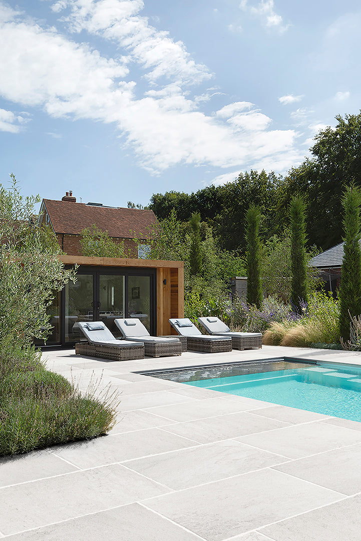 Lacock White Tumbled Effect Porcelain Pavers