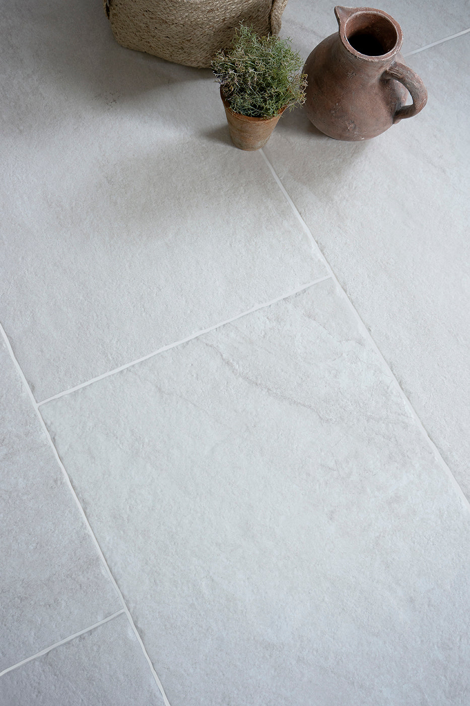 Lacock White Tumbled Effect Porcelain Pavers