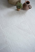 Lacock White Tumbled Effect Porcelain Pavers