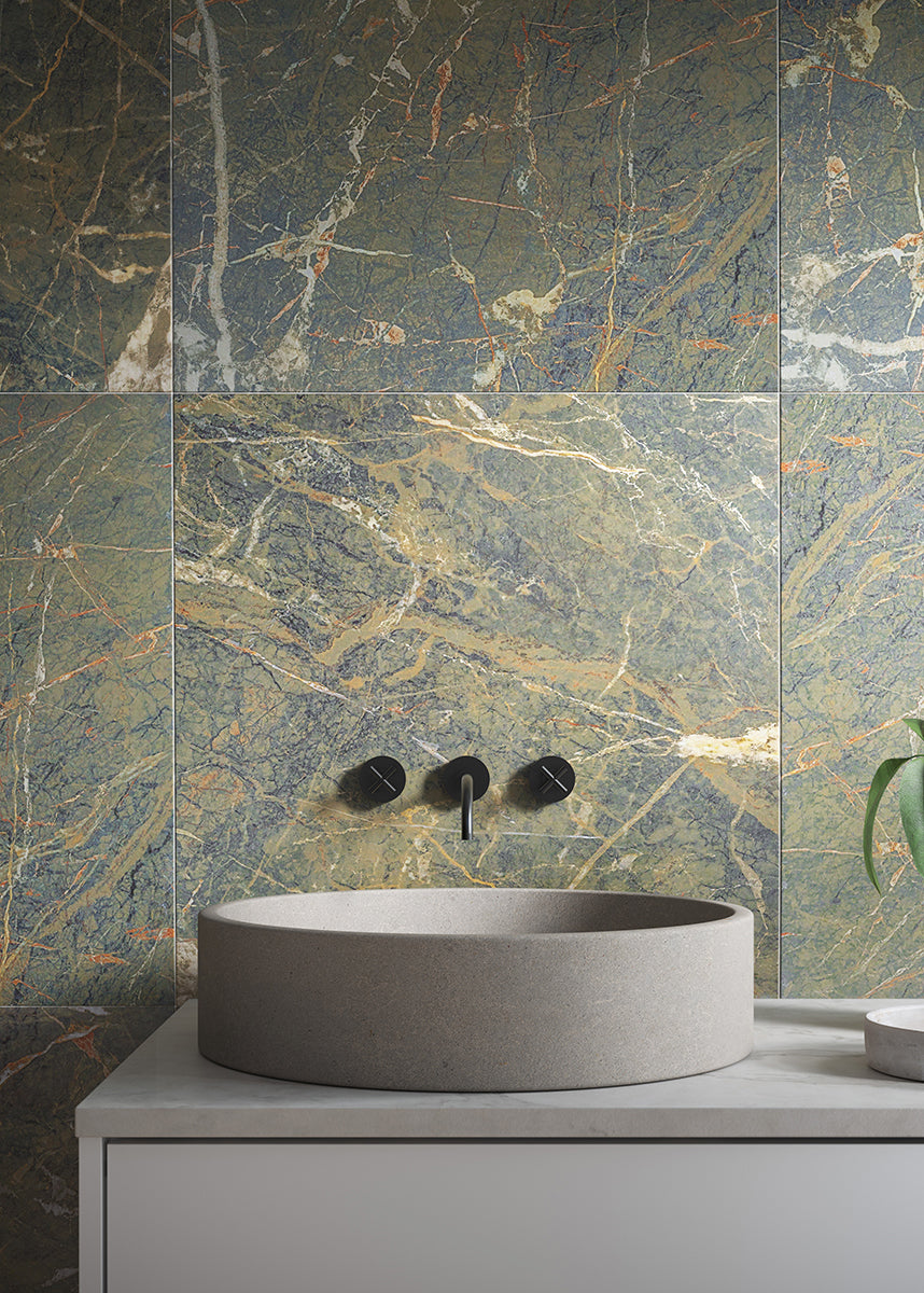 Job Lot 7.1m2 - Lucca Gloss Malachite Marble Effect Porcelain Tiles