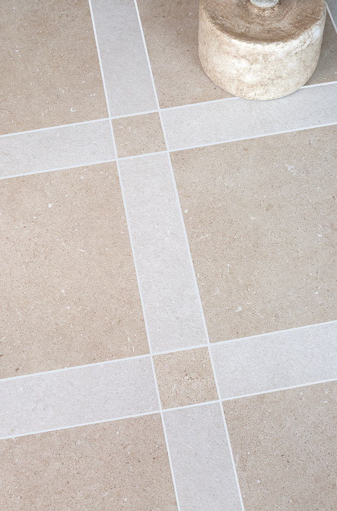 Ludlow Sand Cassettone Stone Effect Porcelain Tiles