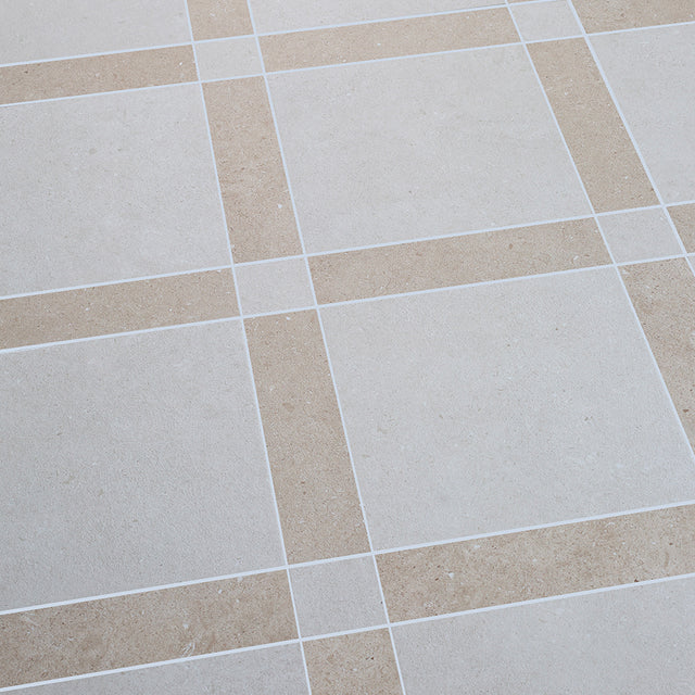Ludlow Ivory Cassettone Stone Effect Porcelain Tiles