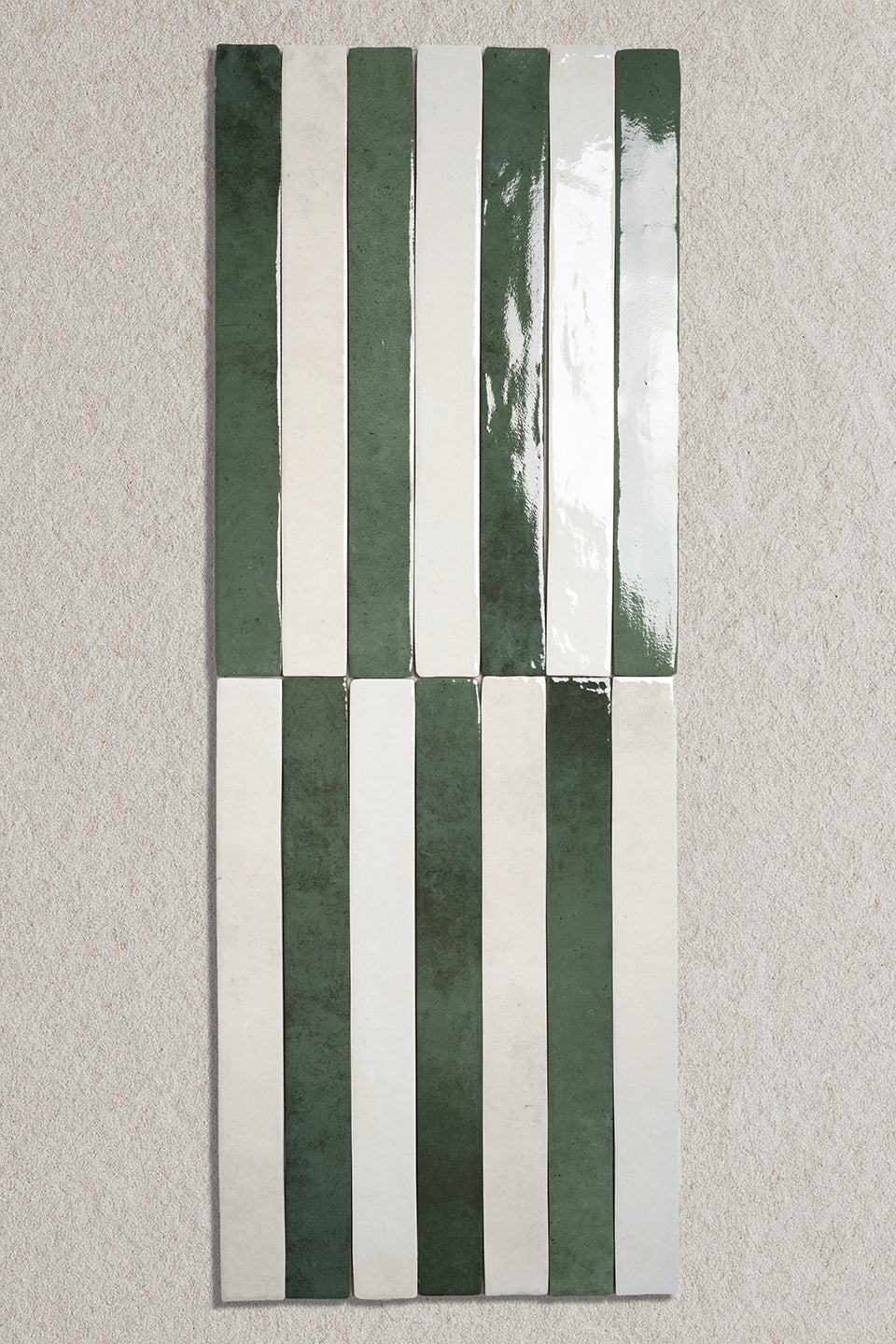 Luella Emerald Green & Blanched White Chequerboard Tiles