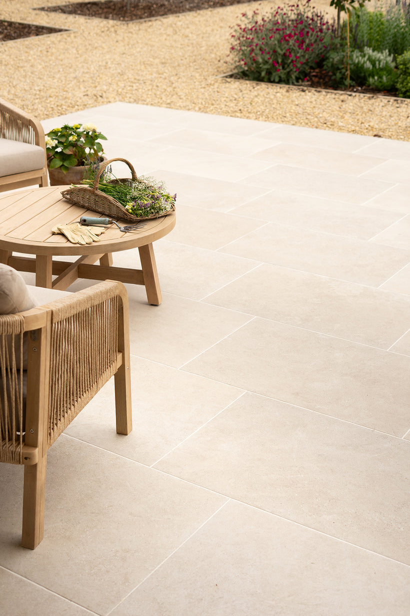 Lullington Beige Stone Effect Porcelain Pavers